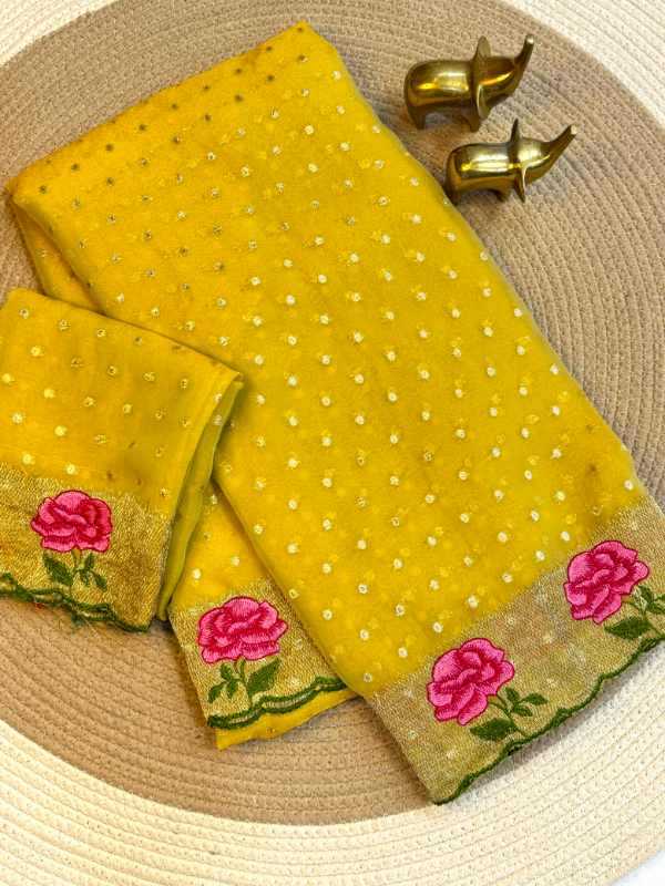 Tissue Embroidered Saree