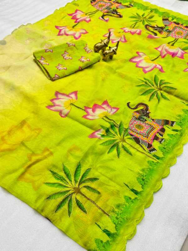 Chanderi Cotton Printed Saree