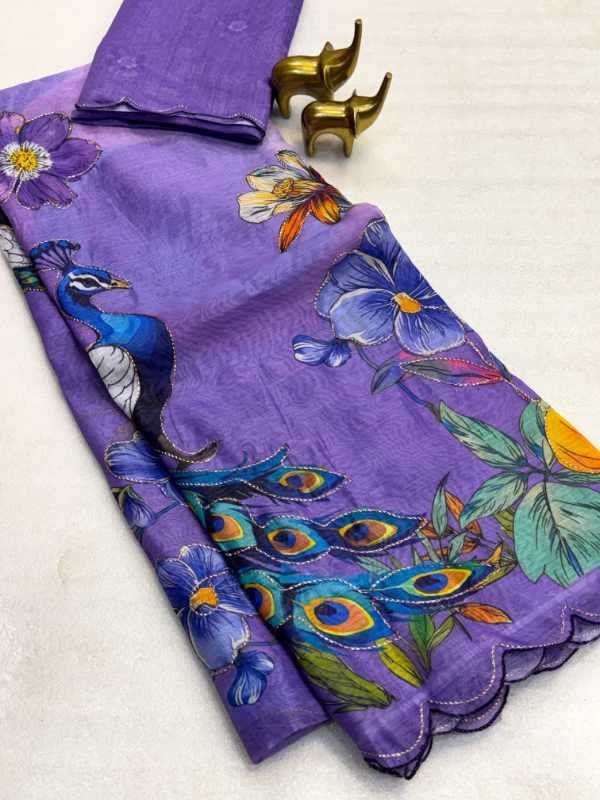 Chanderi Cotton Printed Saree