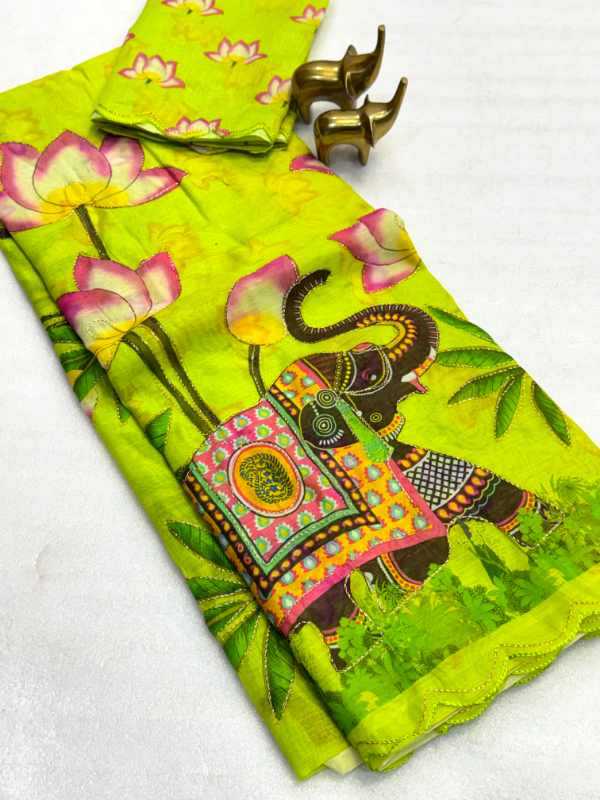 Chanderi Cotton Printed Saree