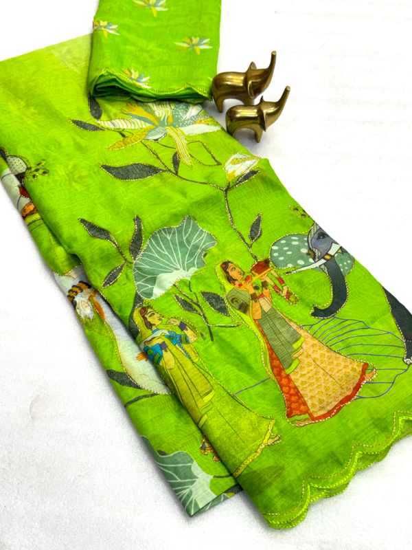 Chanderi Cotton Printed Saree