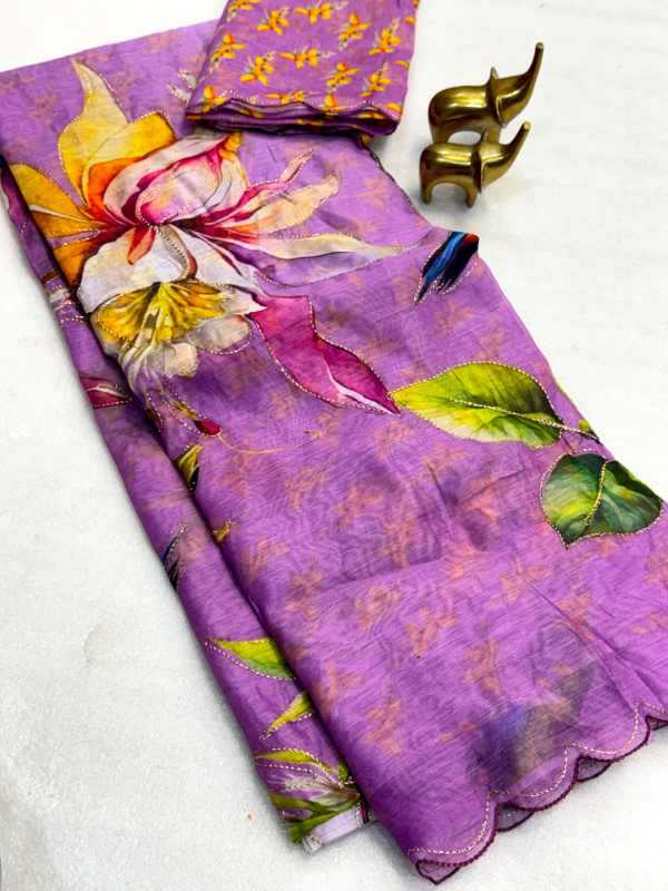 Chanderi Cotton Printed Saree