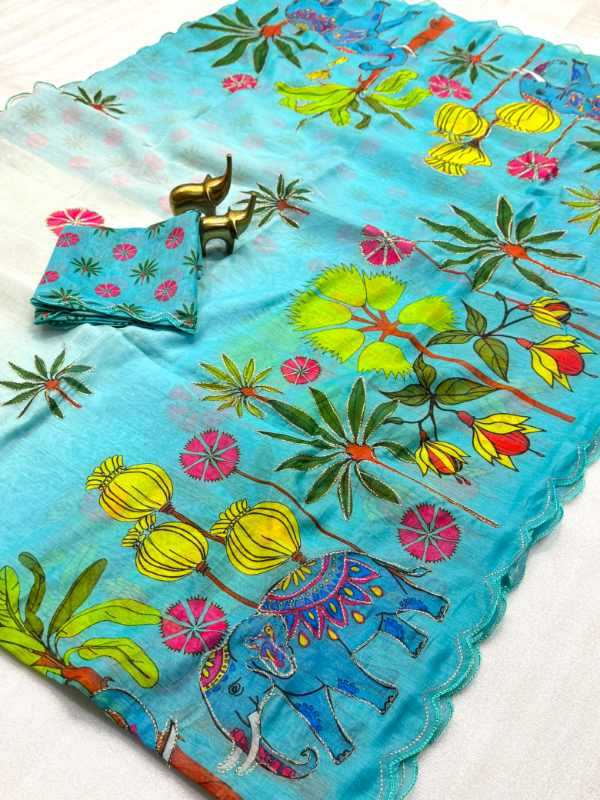 Chanderi Cotton Printed Saree