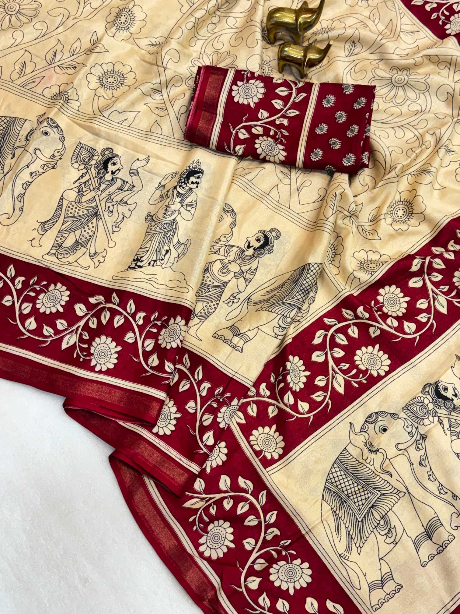 Cotton Kalamkari Saree