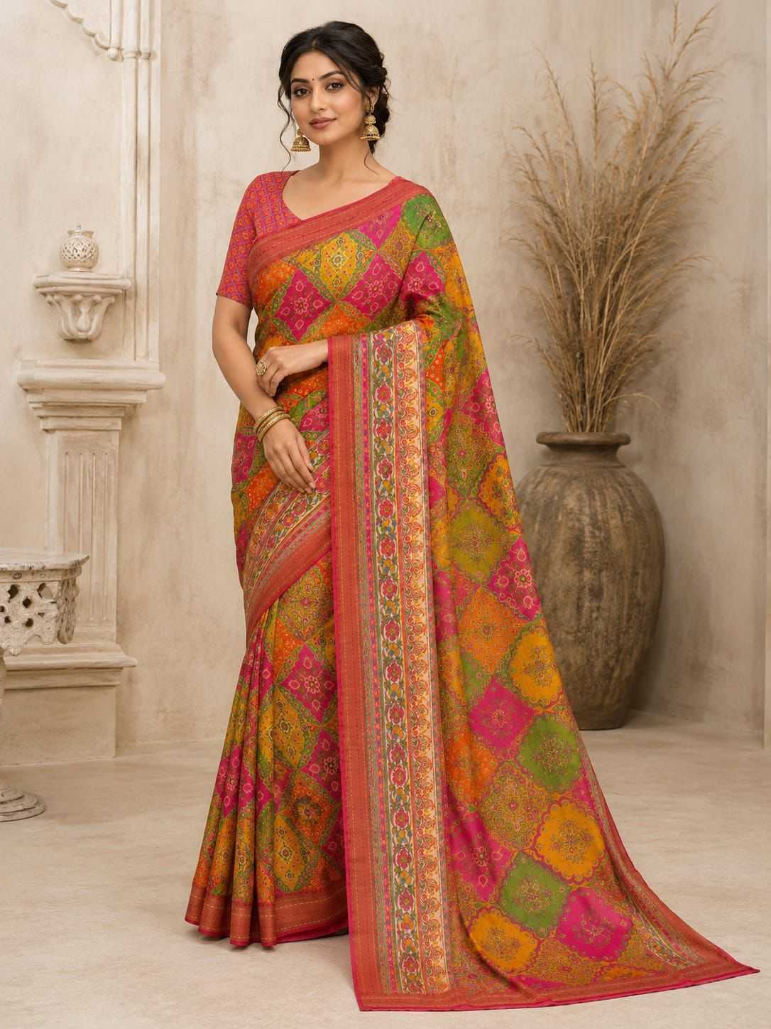 Tussar Silk Printed Saree