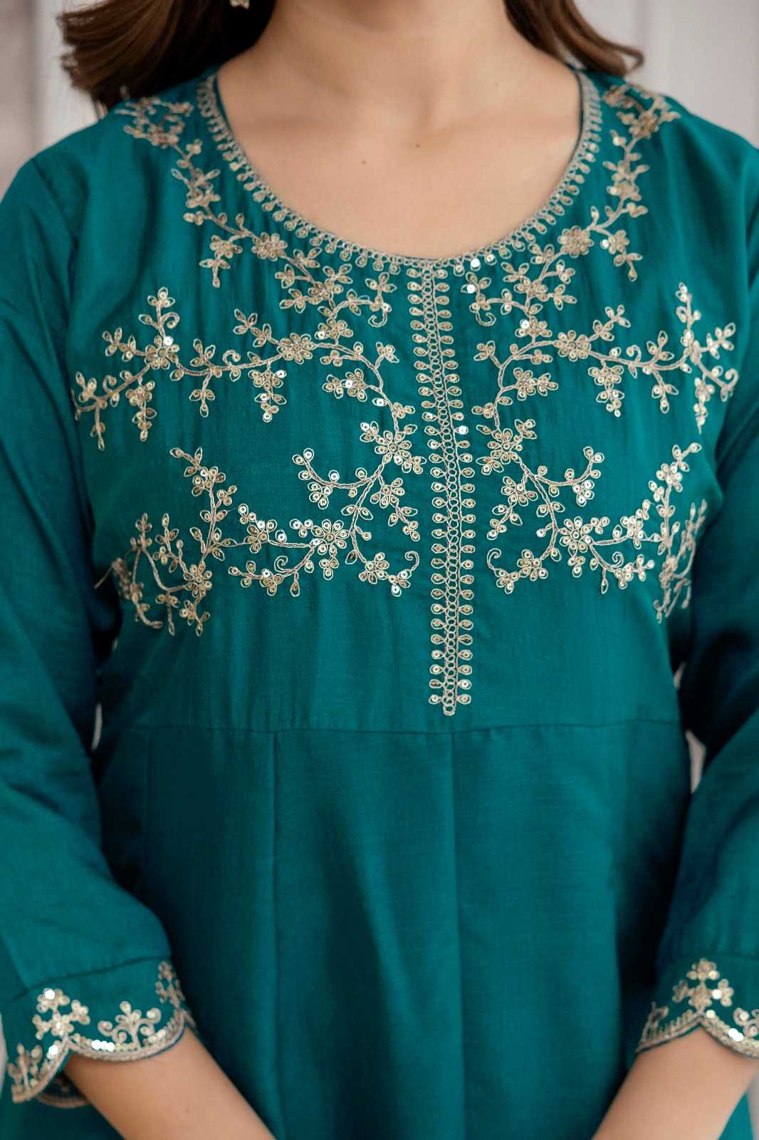 Vichitra Silk Party Wear Kurti