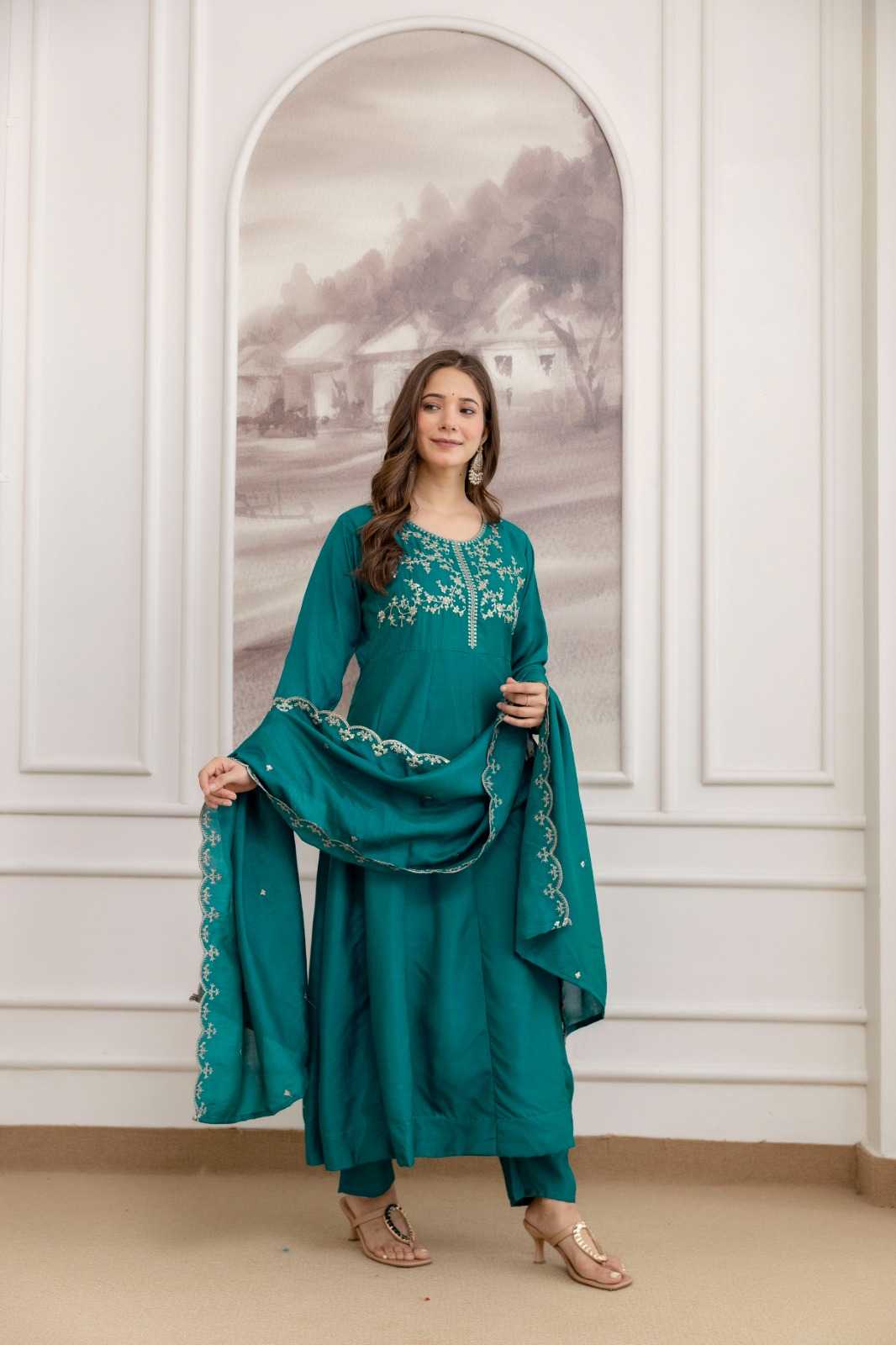 Vichitra Silk Party Wear Kurti
