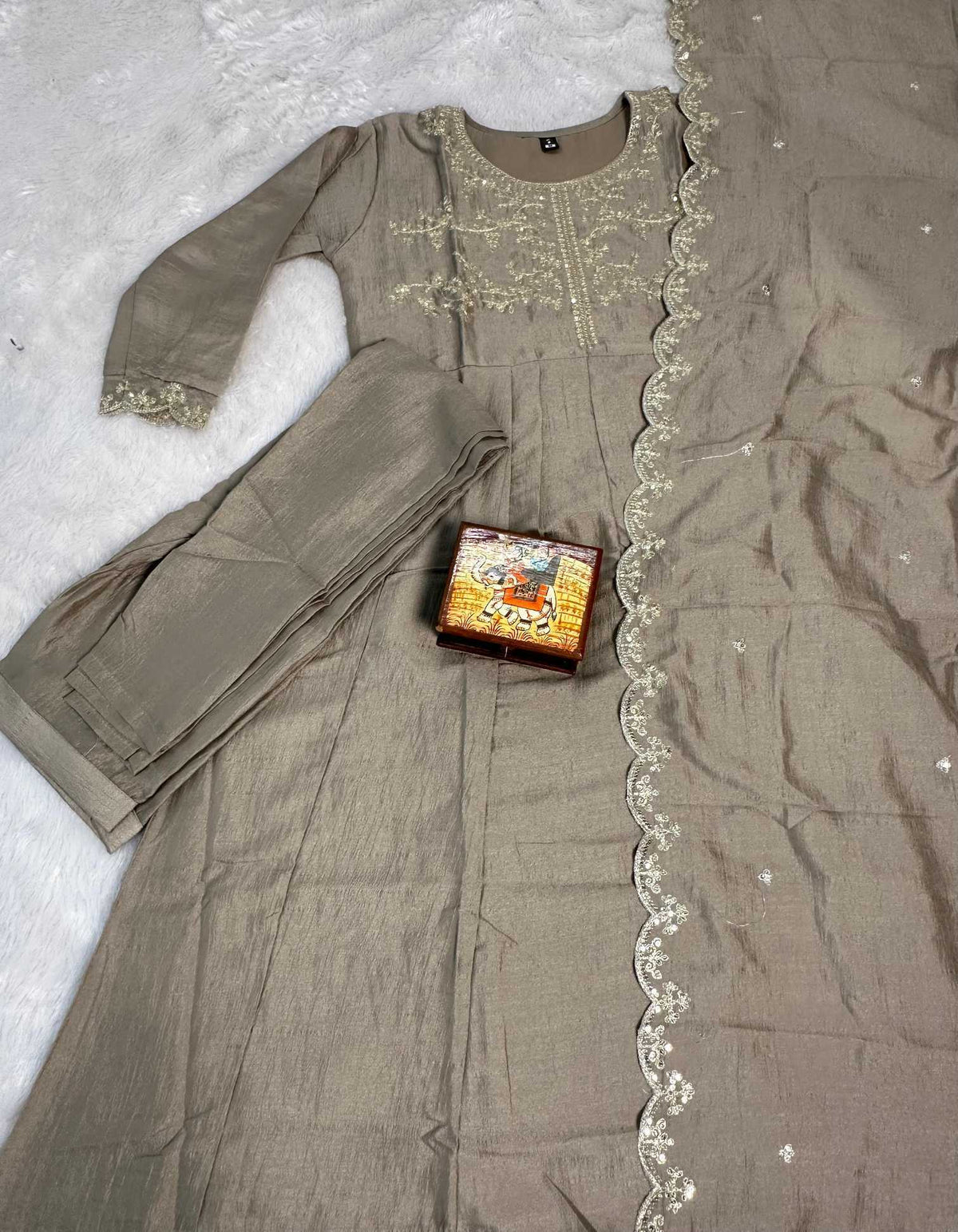 Vichitra Silk Party Wear Kurti
