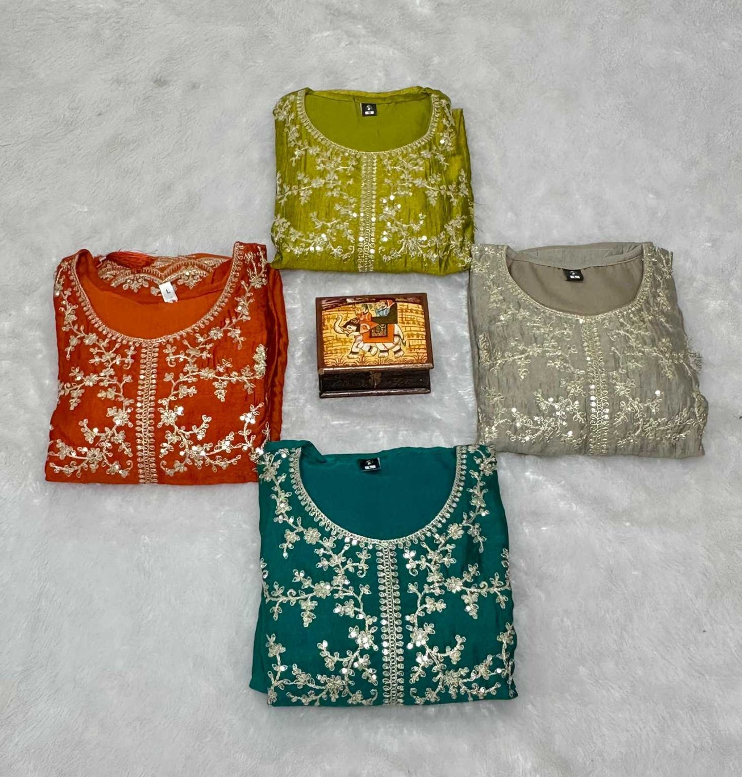 Vichitra Silk Party Wear Kurti