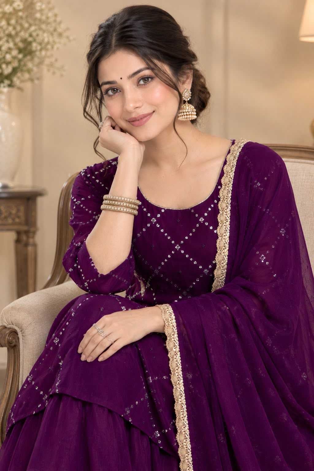 Faux Georgette Ladies Suit 219
