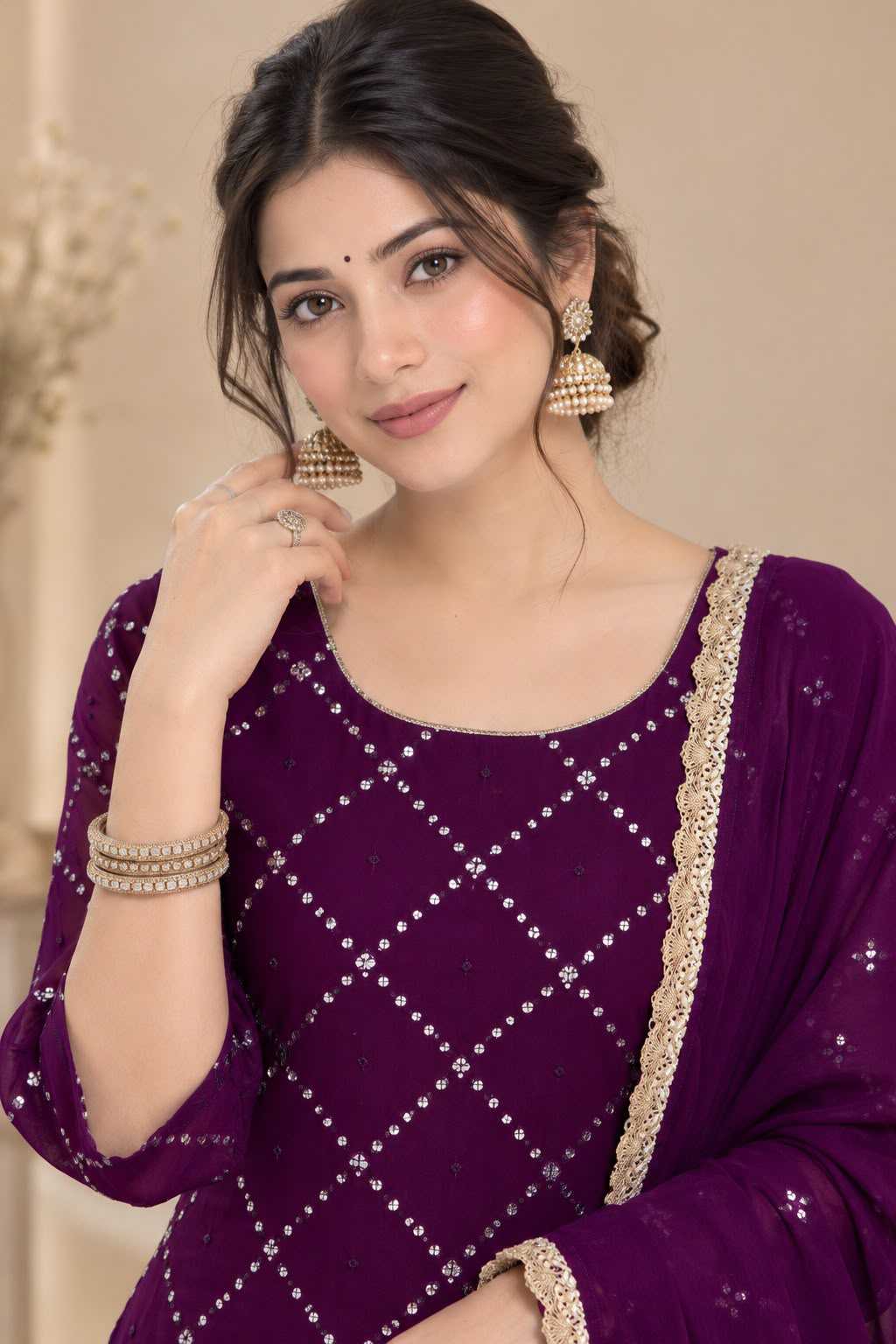 Faux Georgette Ladies Suit 219