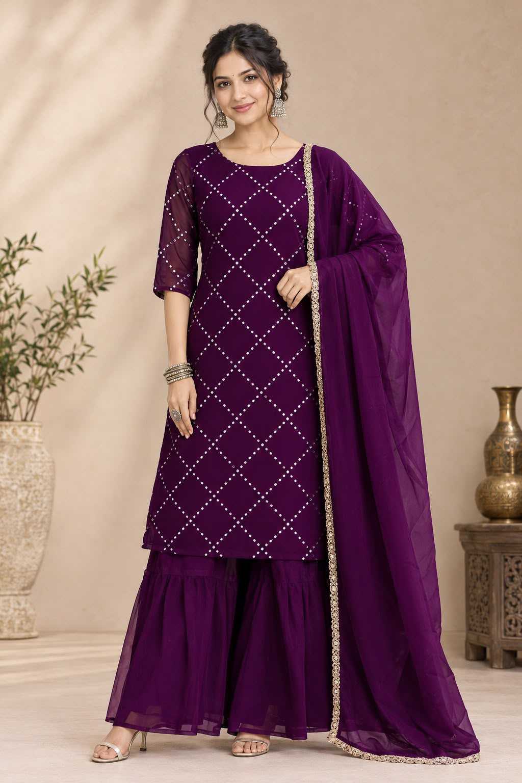 Faux Georgette Ladies Suit 219