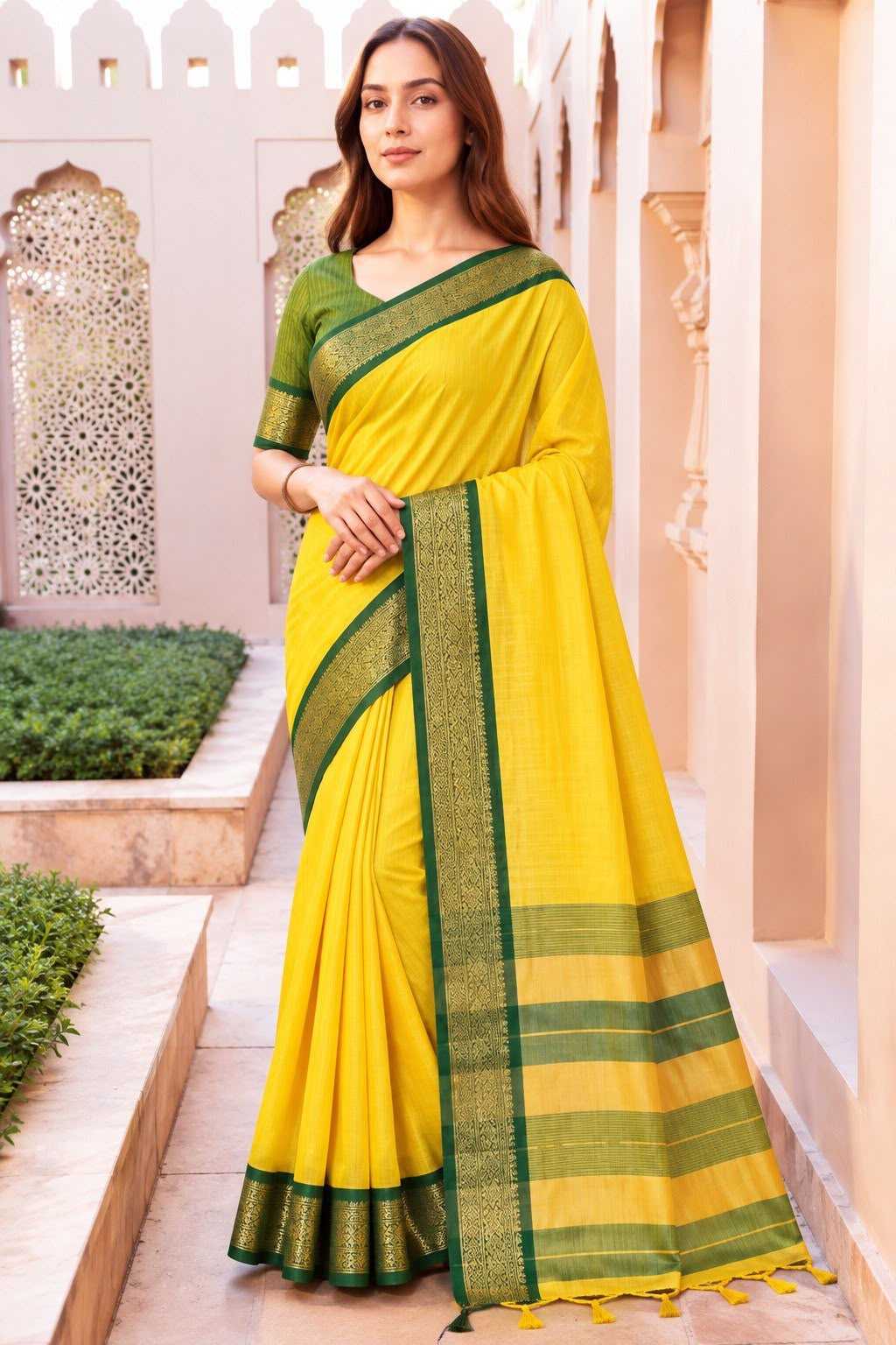 Kota-doriya Linen Fancy Saree