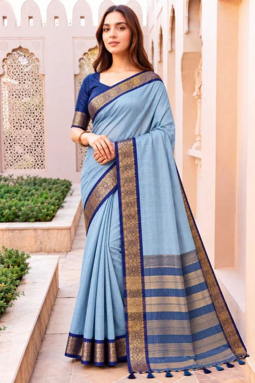 Kota-doriya Linen Fancy Saree