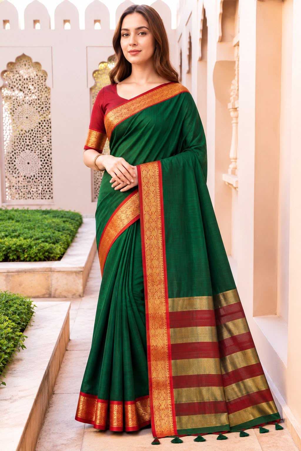 Kota-doriya Linen Fancy Saree