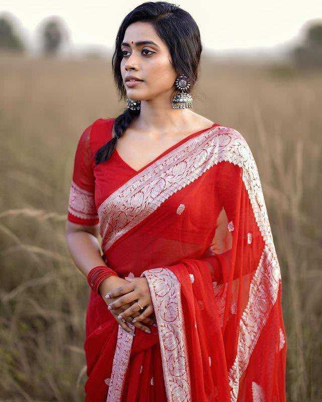 Nikhila Linen Designer Saree