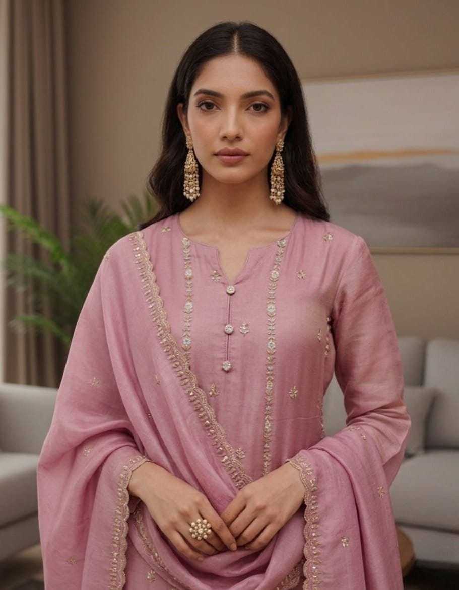 Heavy Roman Silk Party Wear Kurti