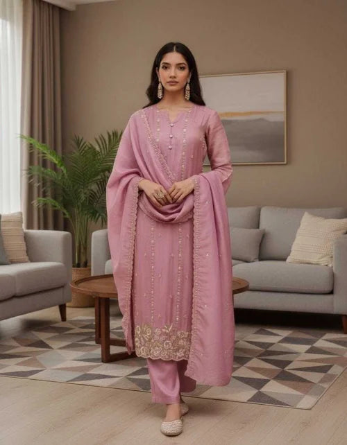 Heavy Roman Silk Party Wear Kurti