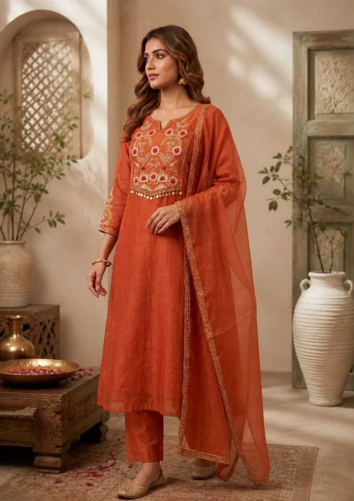 Heavy Roman Silk Party Wear Kurti 43