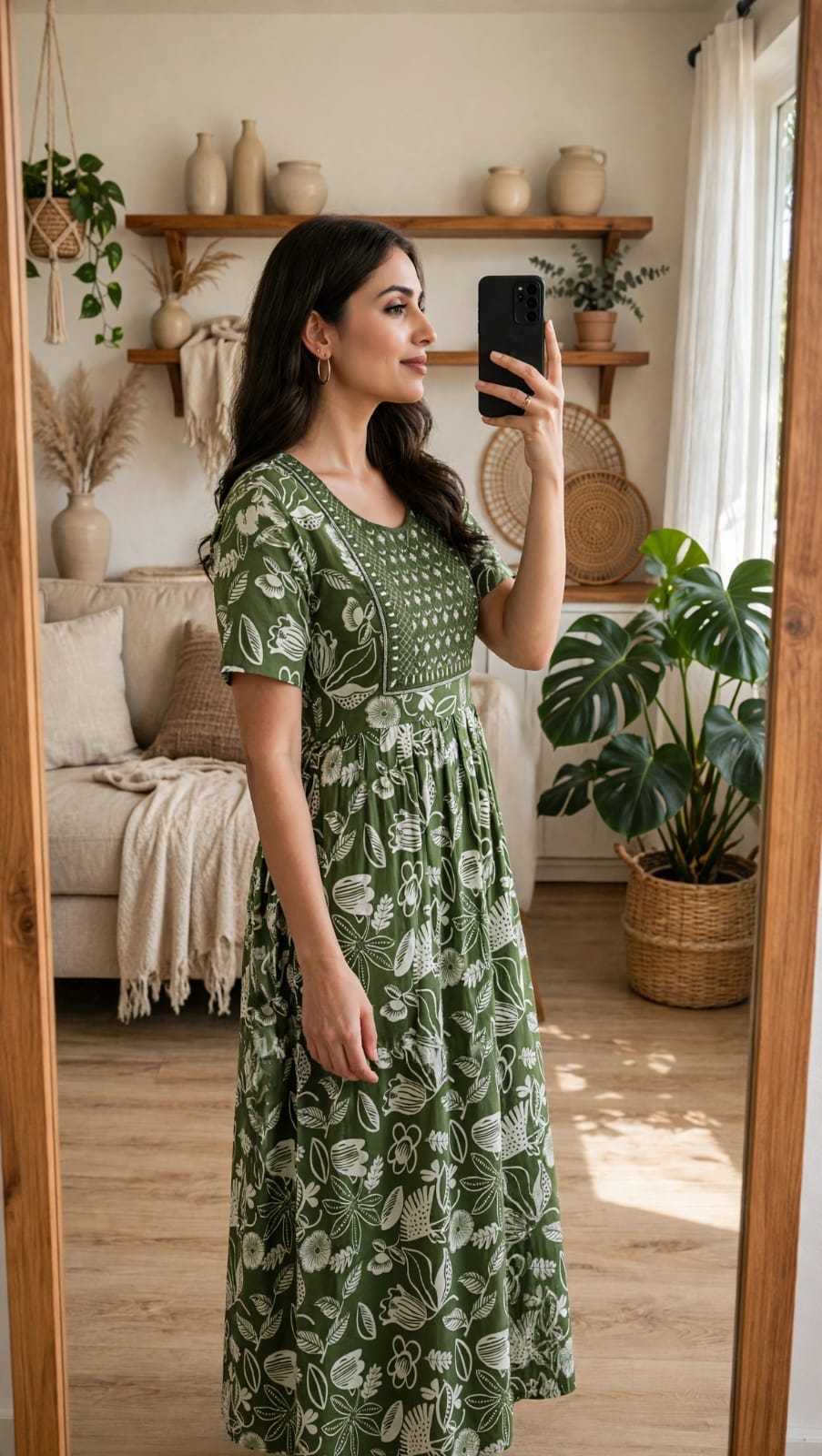 Rayon Printed Gown