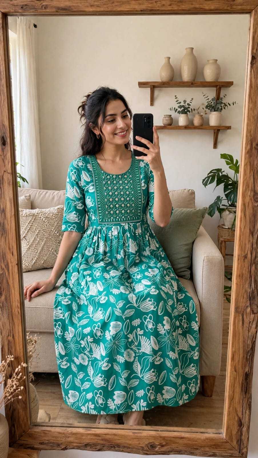 Rayon Printed Gown