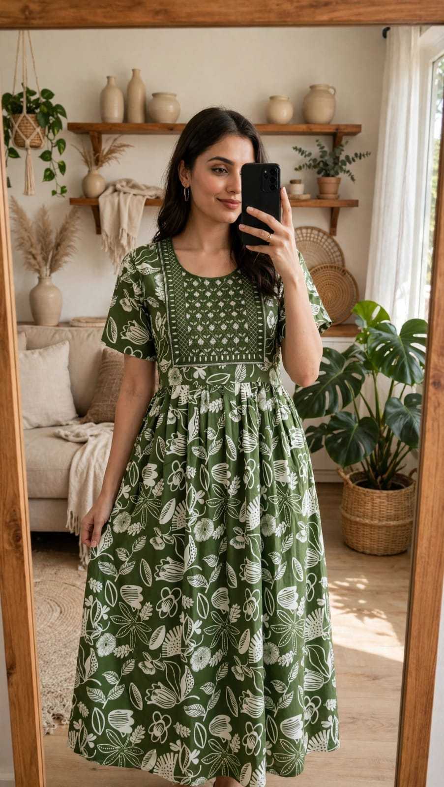 Rayon Printed Gown