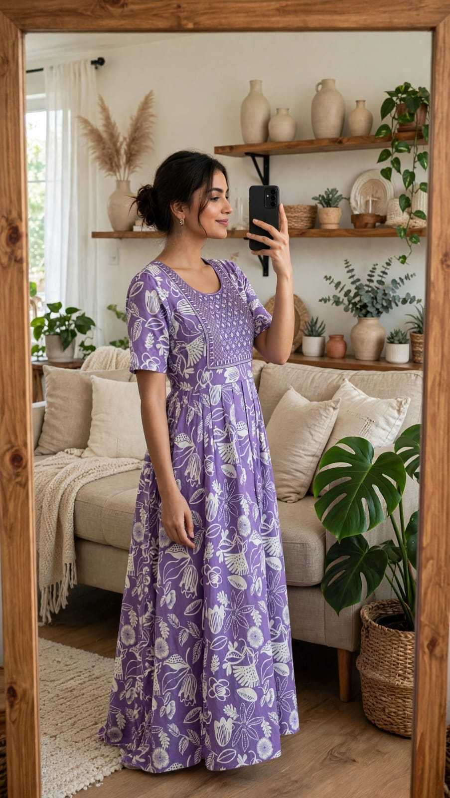 Rayon Printed Gown