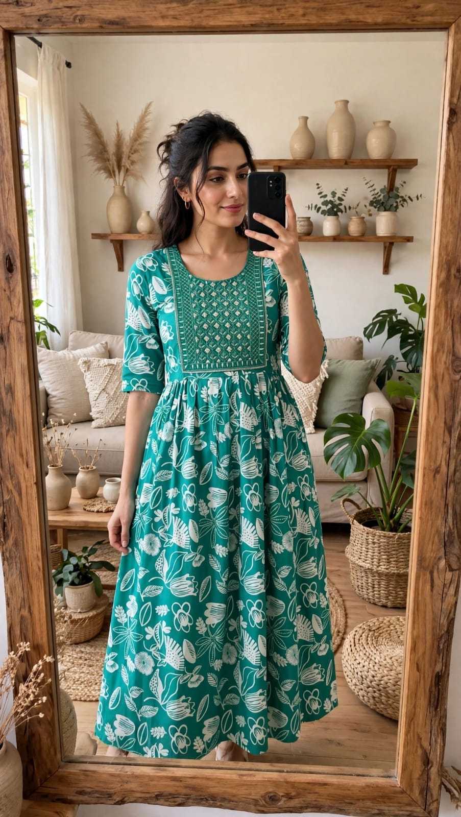 Rayon Printed Gown