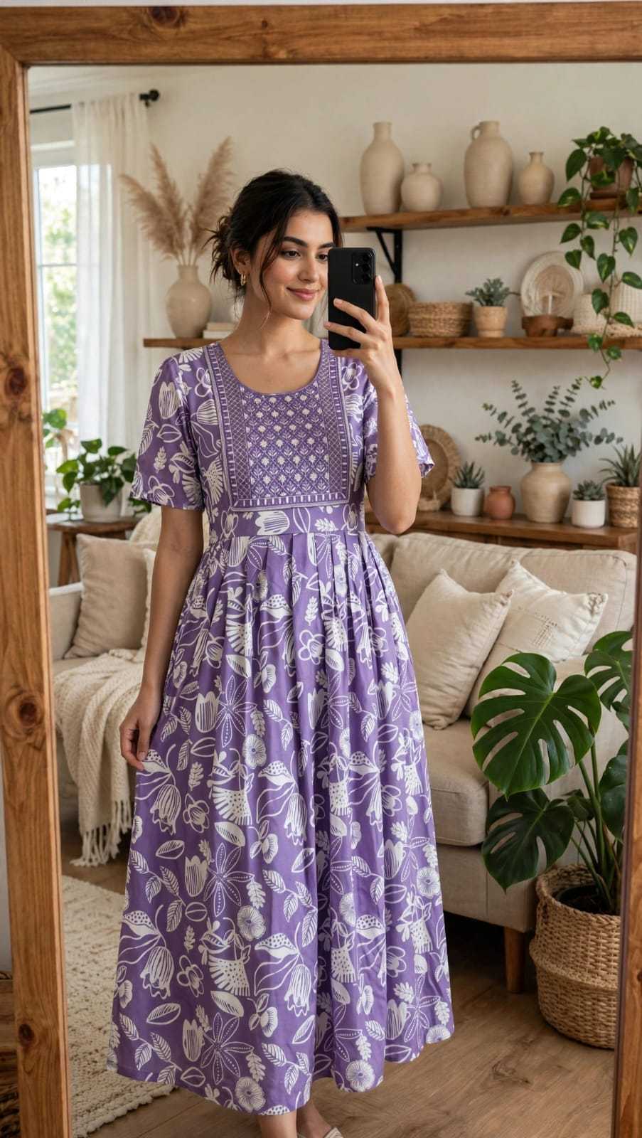 Rayon Printed Gown
