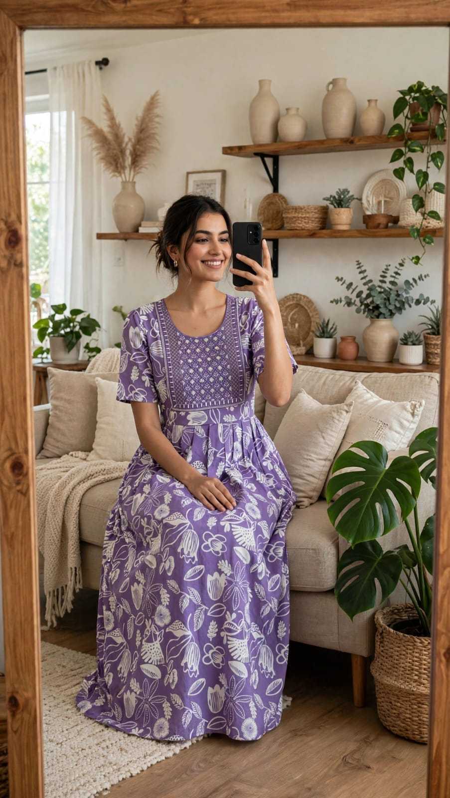 Rayon Printed Gown