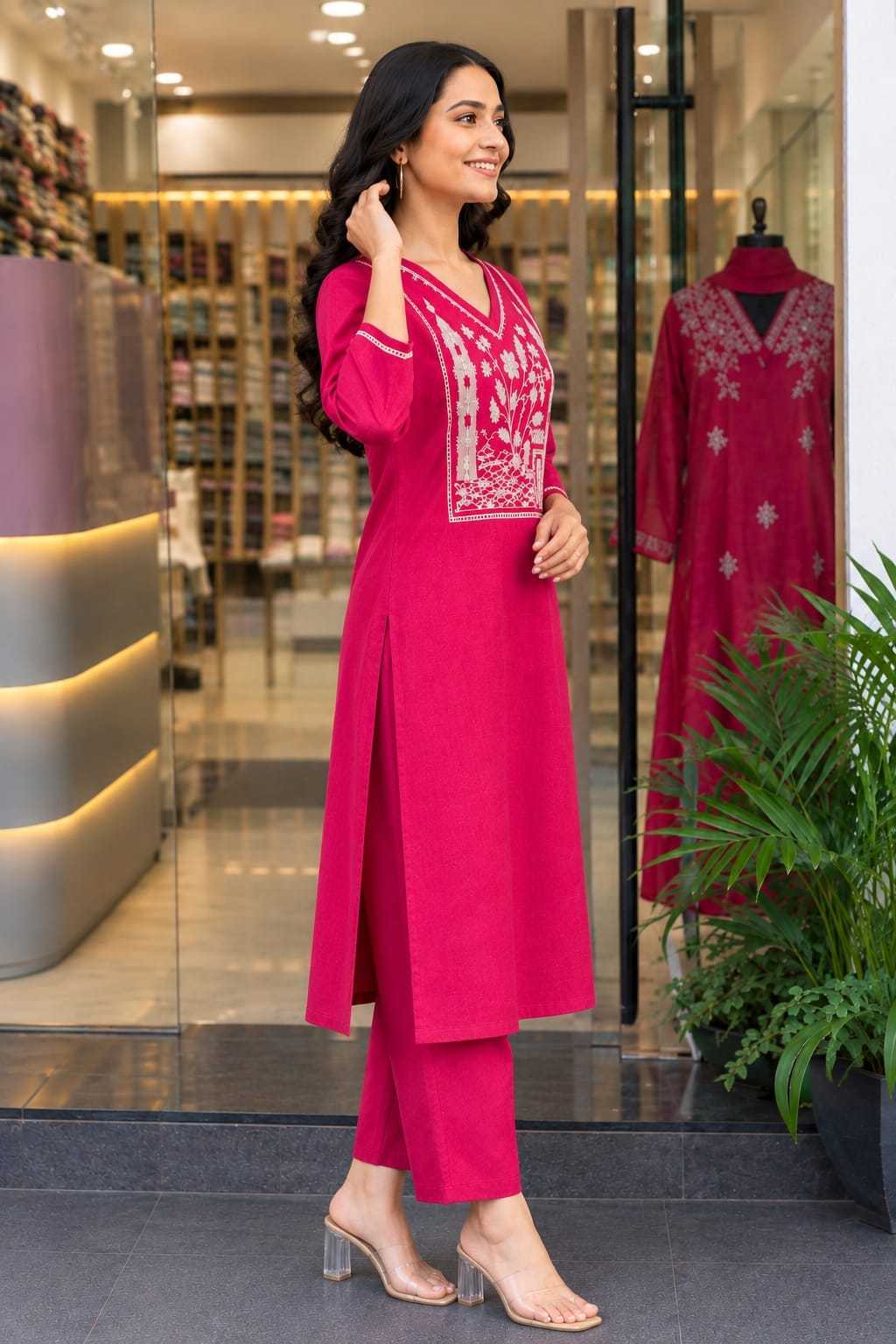 Slub Reyon Party Wear Kurti