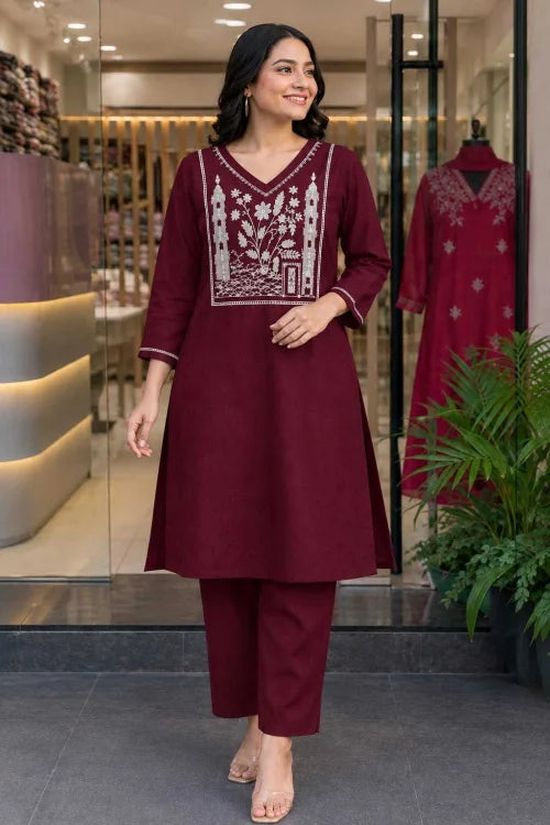 Slub Reyon Party Wear Kurti