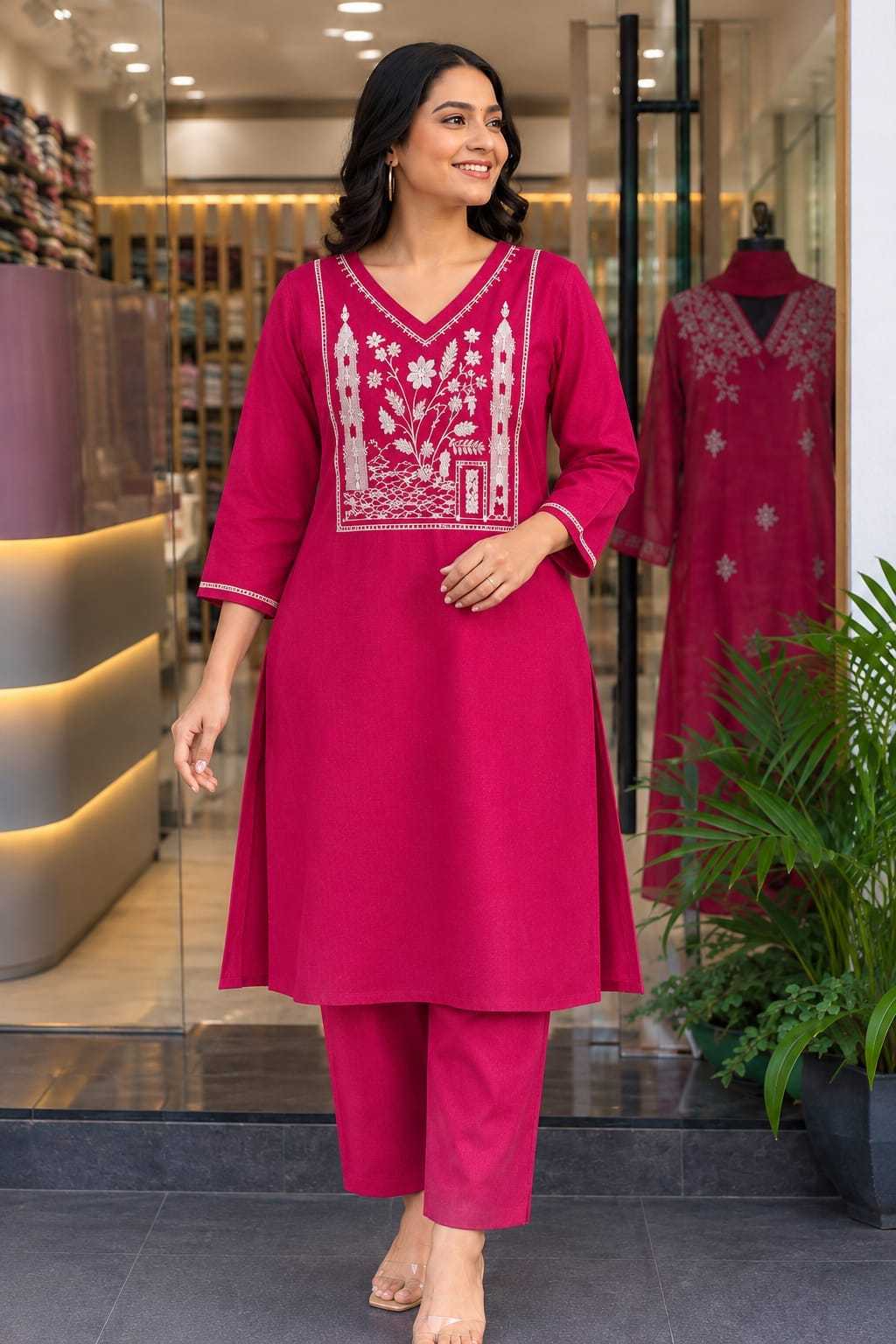 Slub Reyon Party Wear Kurti