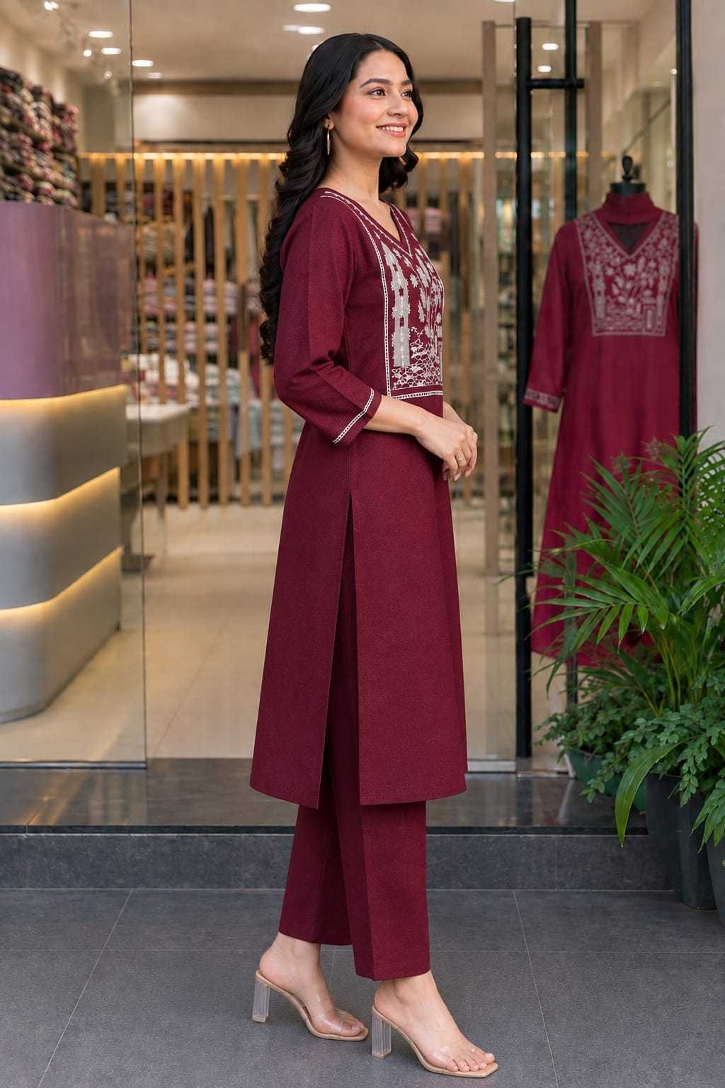 Slub Reyon Party Wear Kurti