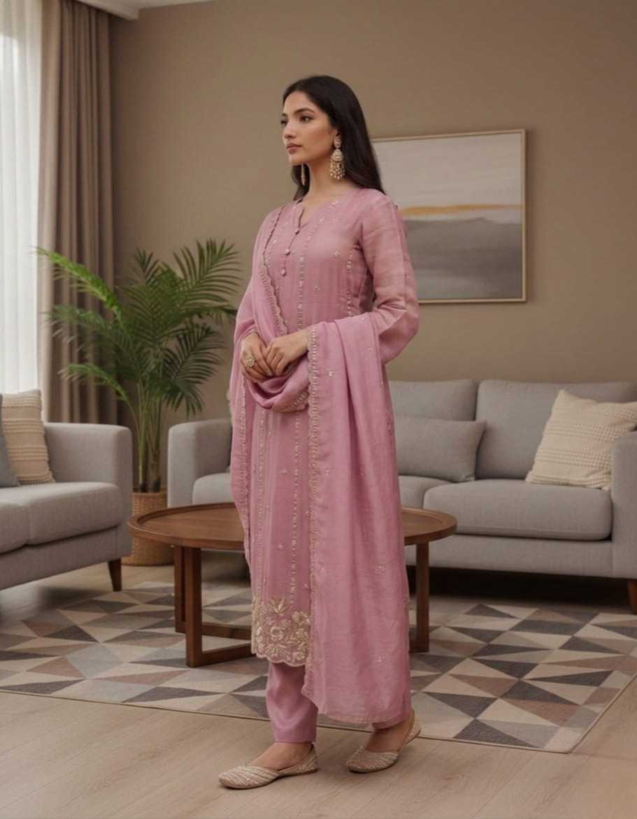 Heavy Roman Silk Party Wear Kurti