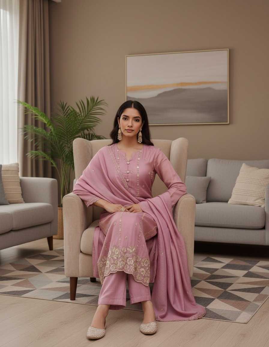 Heavy Roman Silk Party Wear Kurti