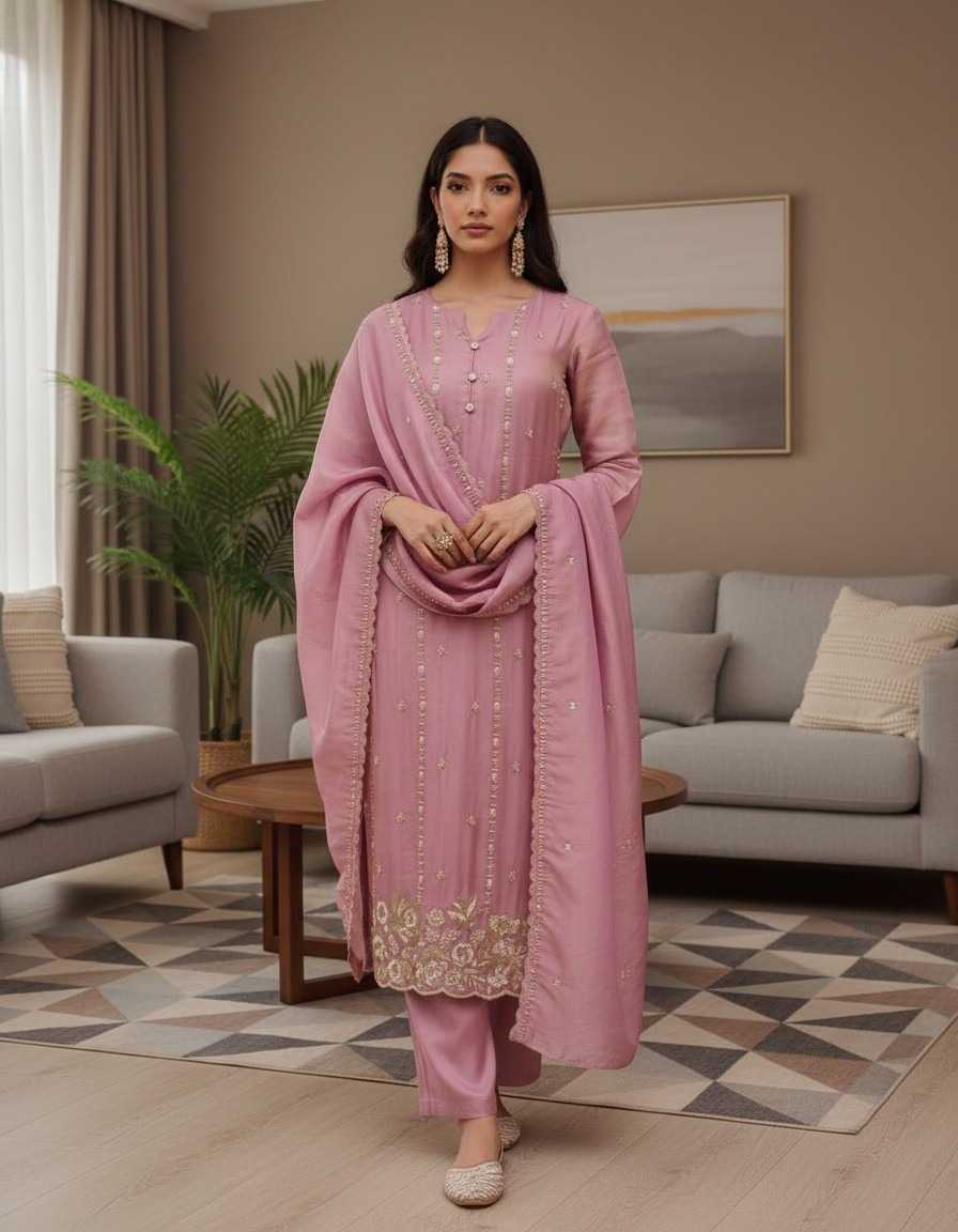 Heavy Roman Silk Party Wear Kurti