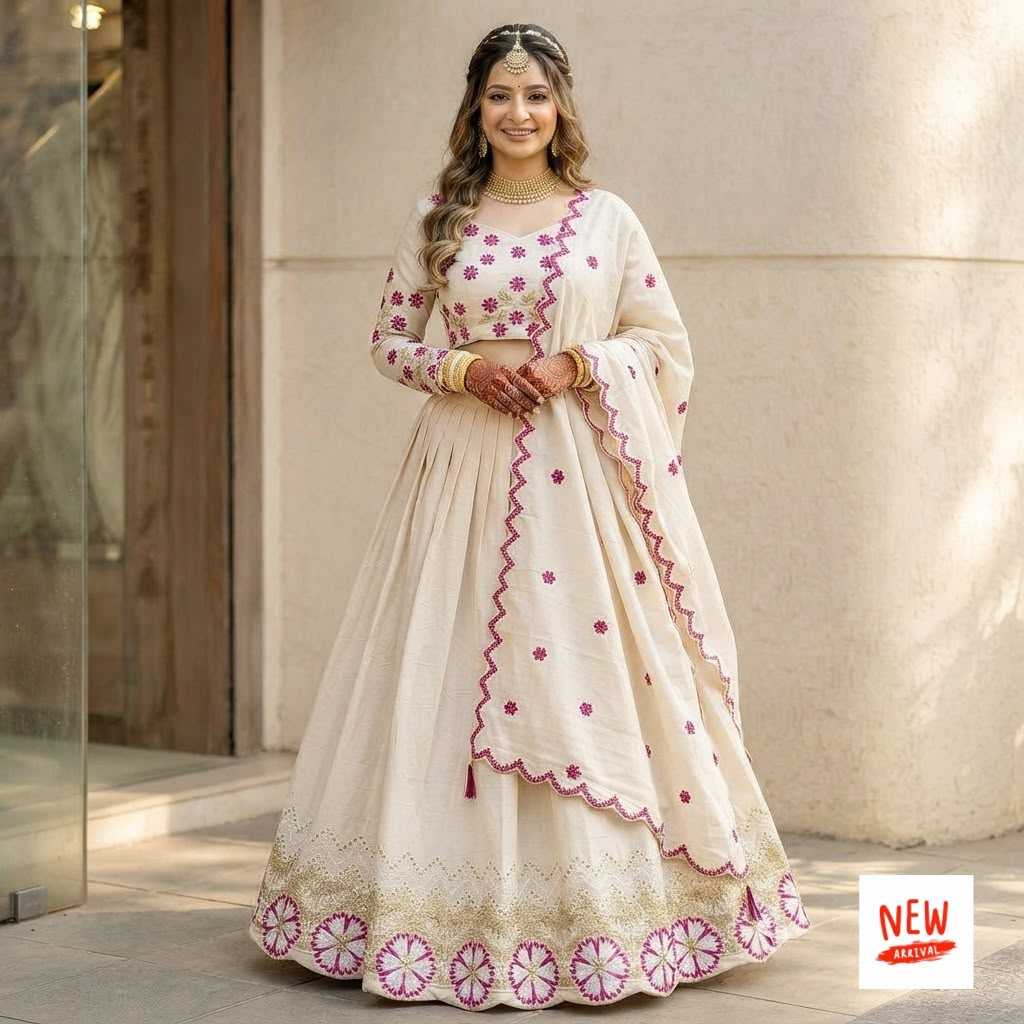 Cotton Zari Work Lehenga