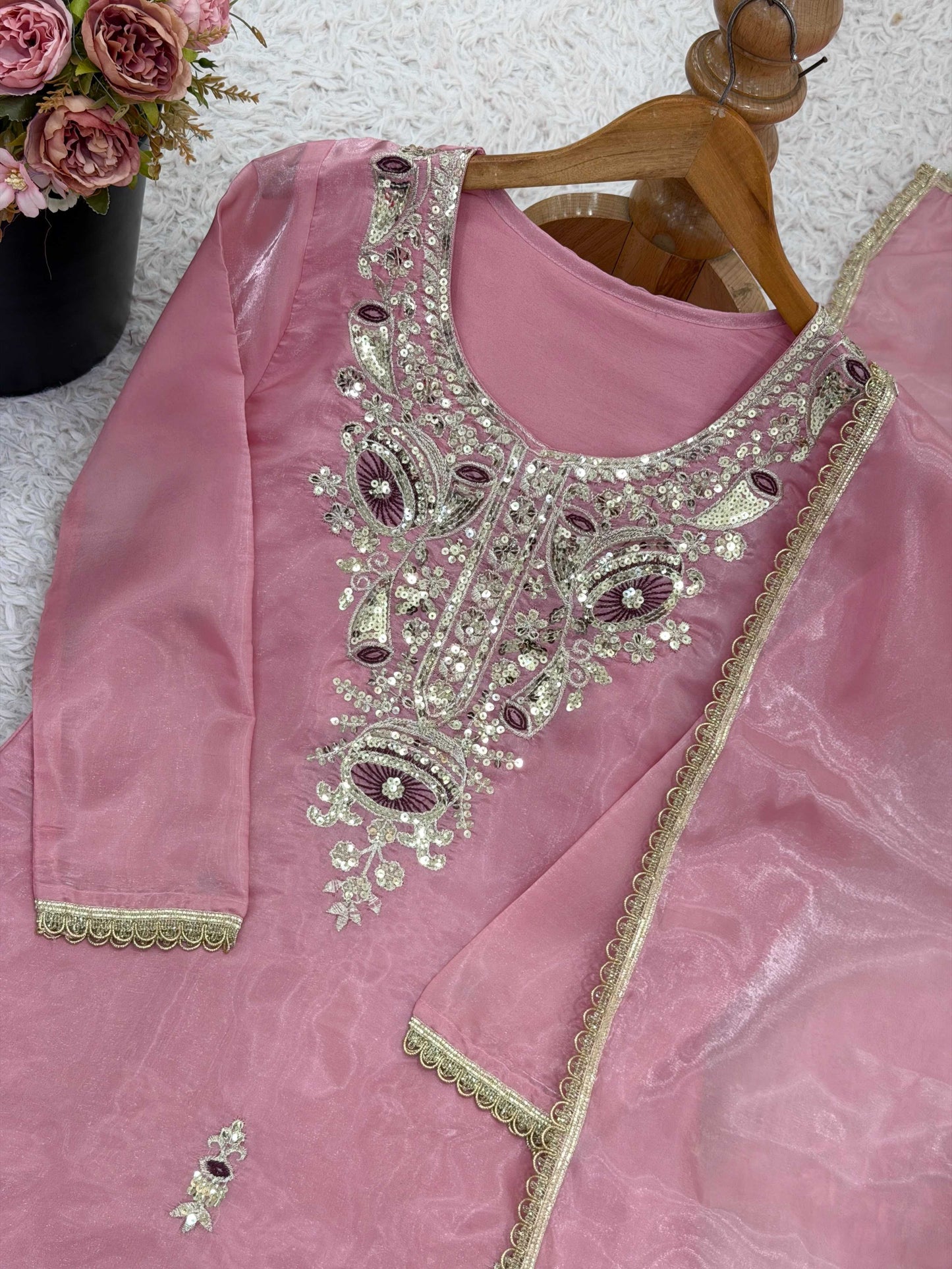 Pure Silk Embroidery Suit