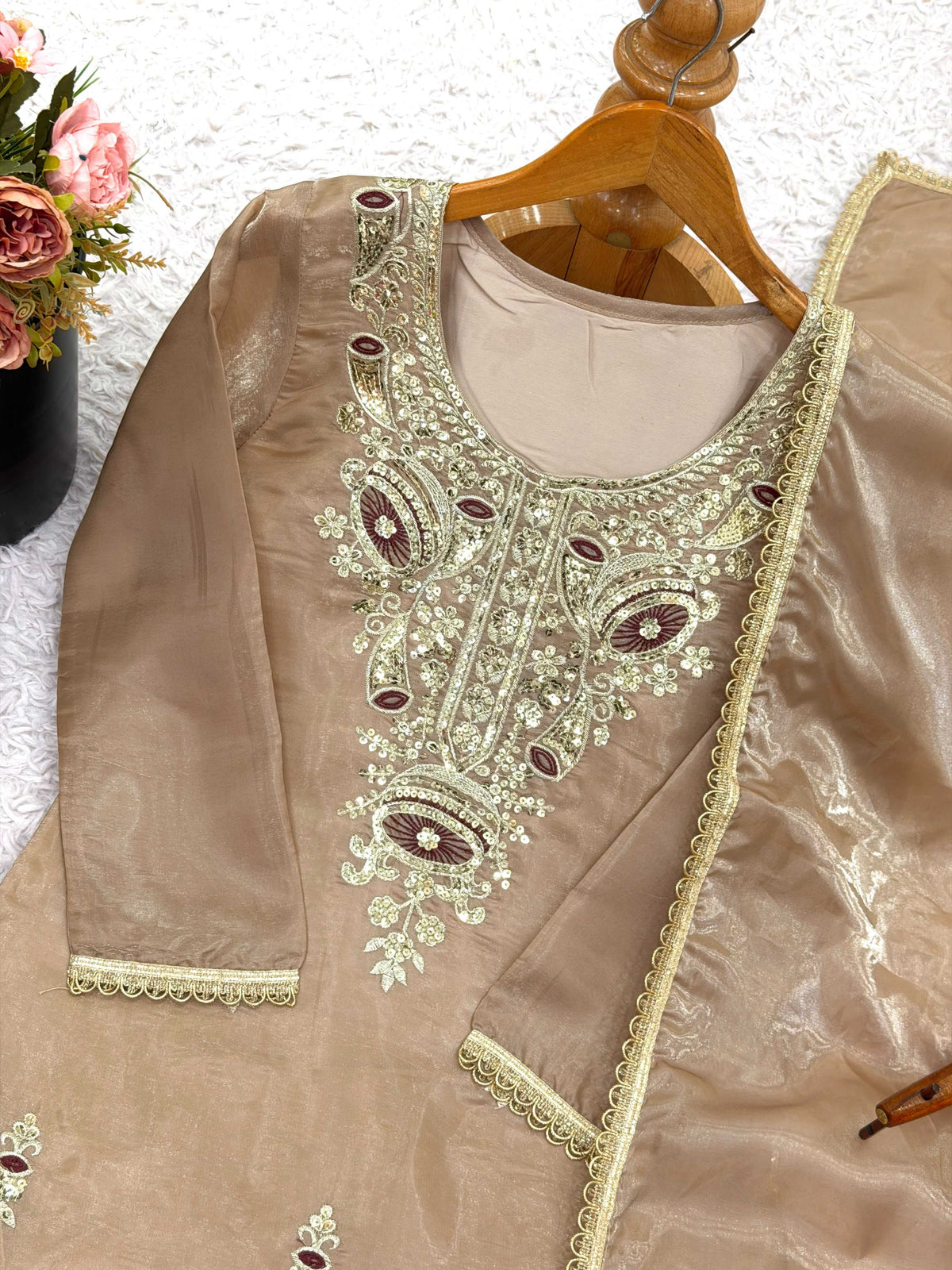 Pure Silk Embroidery Suit