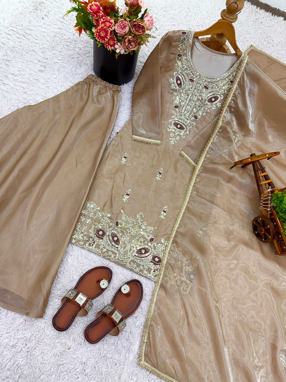 Pure Silk Embroidery Suit
