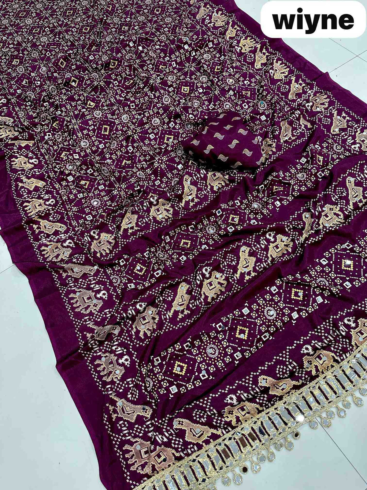 Satin Silk Printed Saree