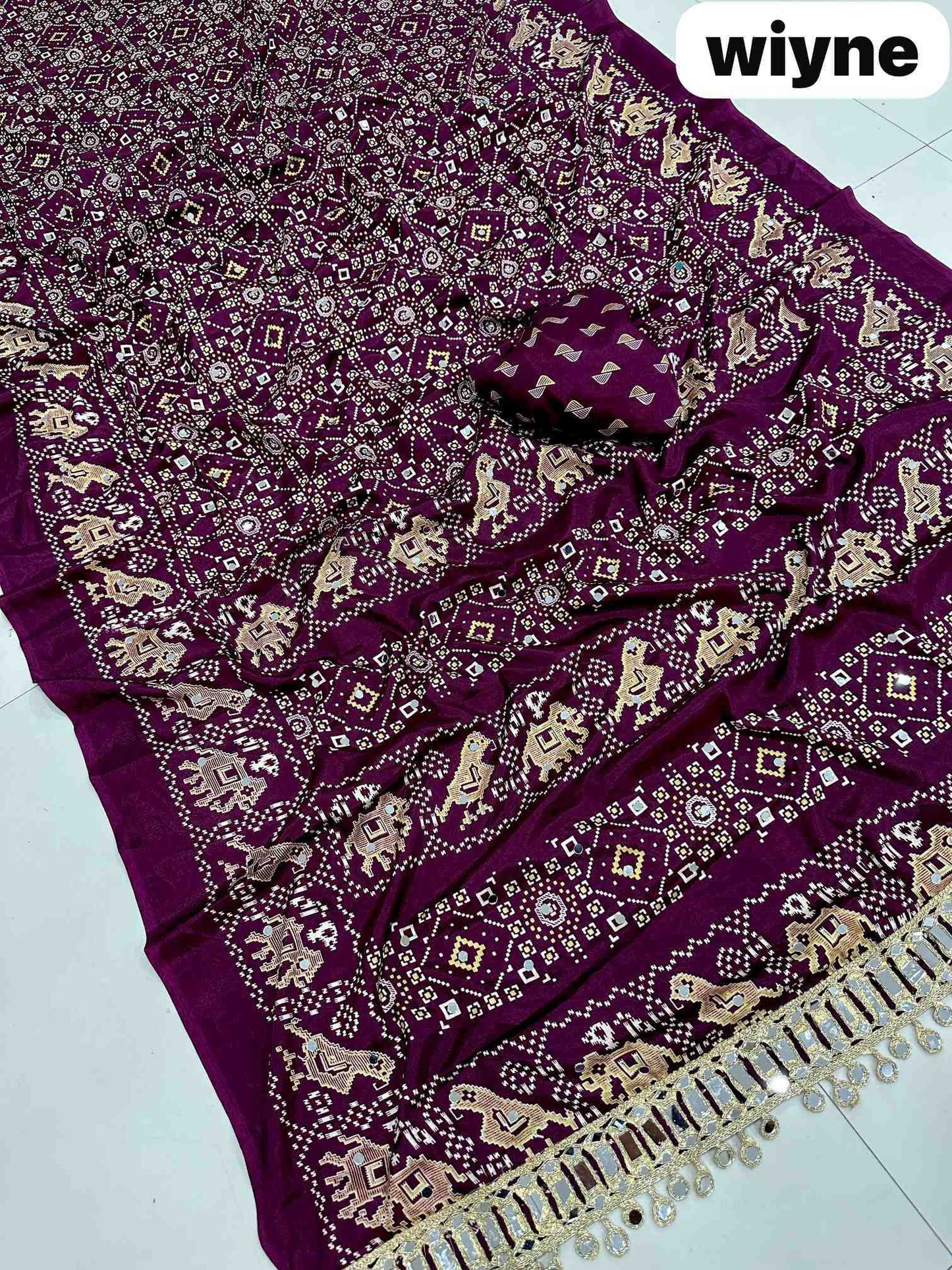 Satin Silk Printed Saree