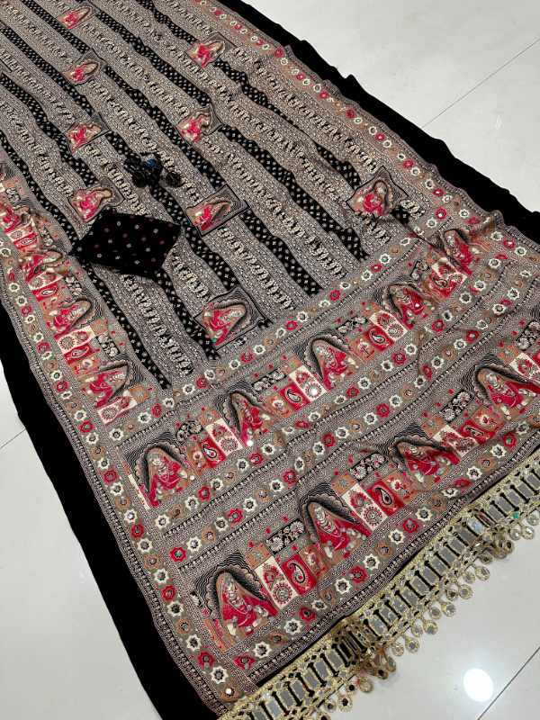 Satin Silk Ajrakh Saree