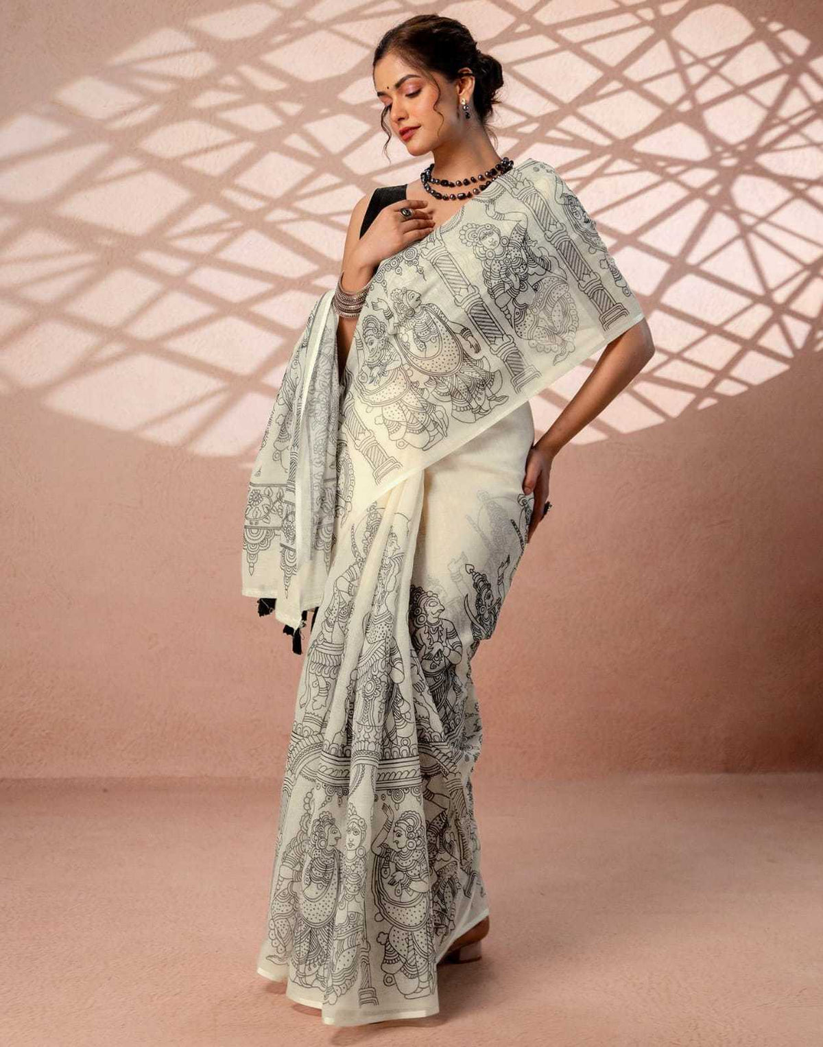 Radha Linen Designer Saree