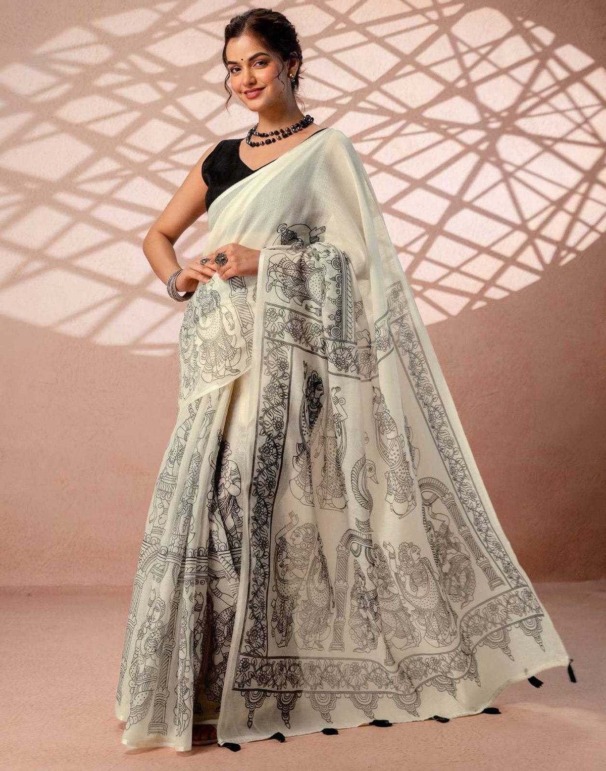 Radha Linen Designer Saree