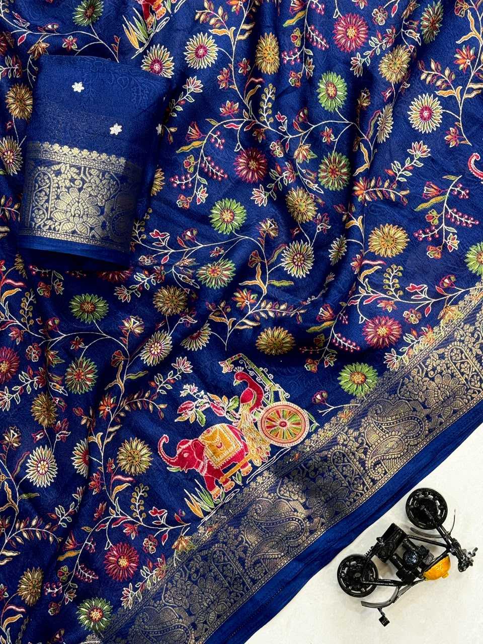 Premium Georgette Ajrakh Saree