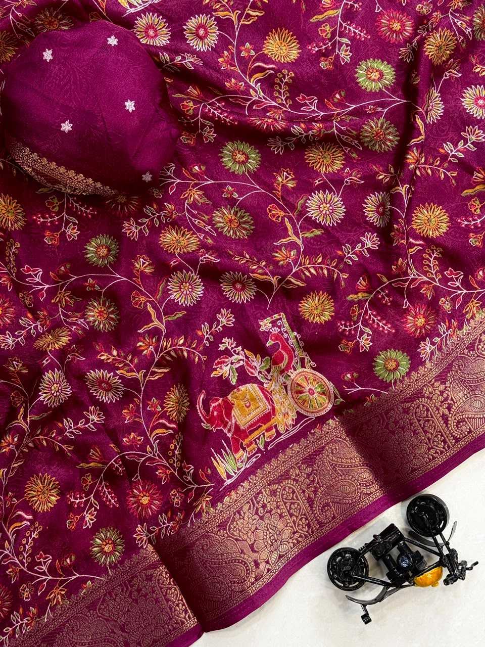 Premium Georgette Ajrakh Saree