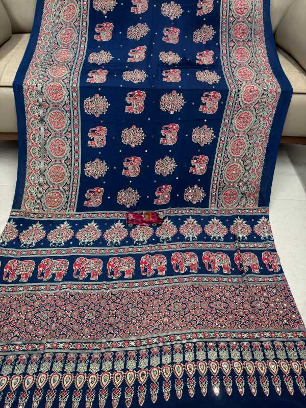 Japan Sartin Designer Saree
