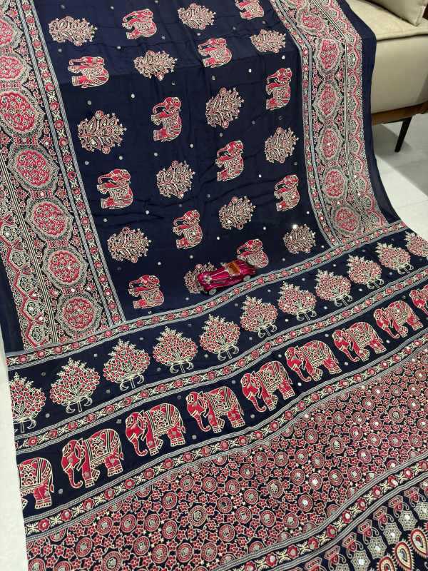 Japan Sartin Designer Saree